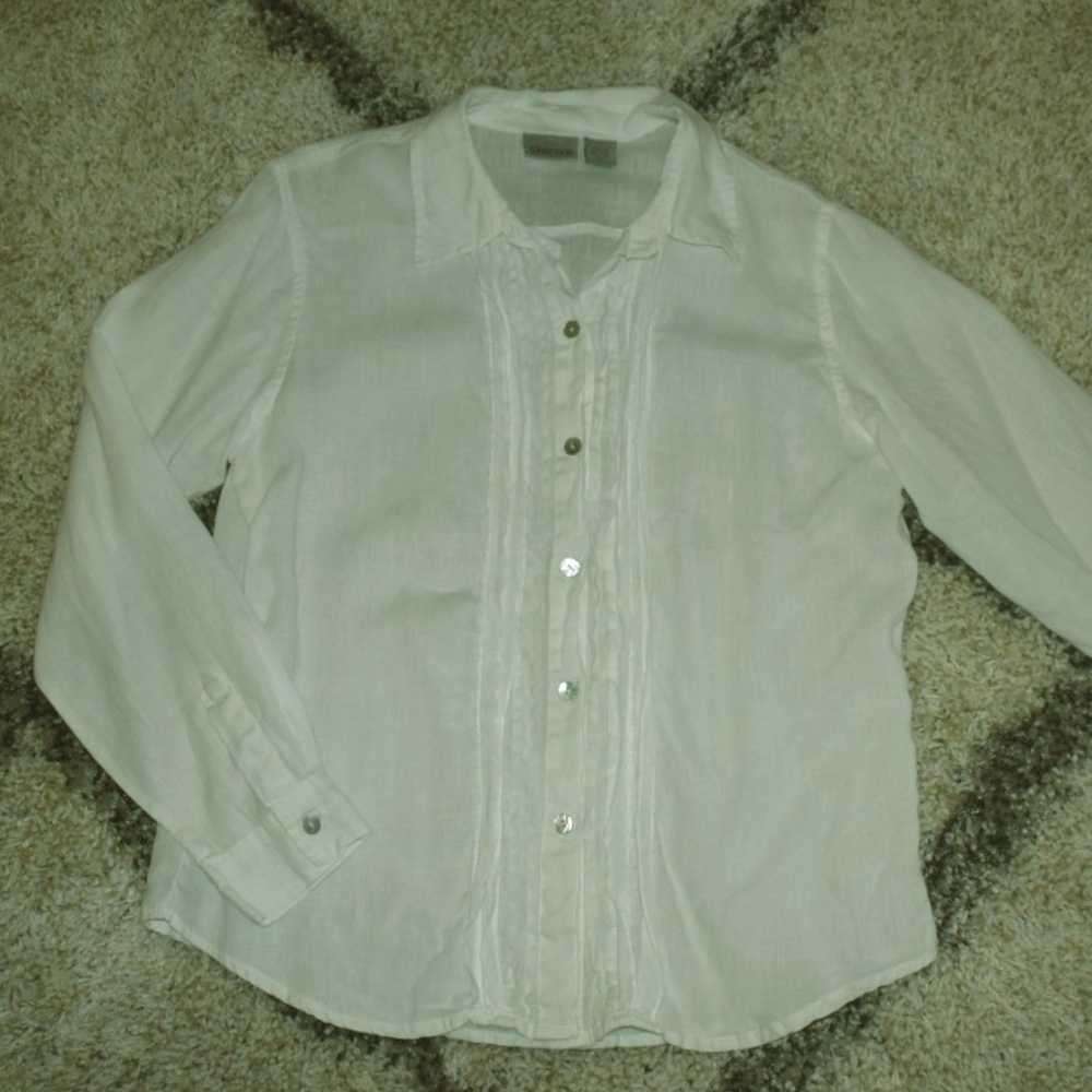 Chico's White Linen Blouse